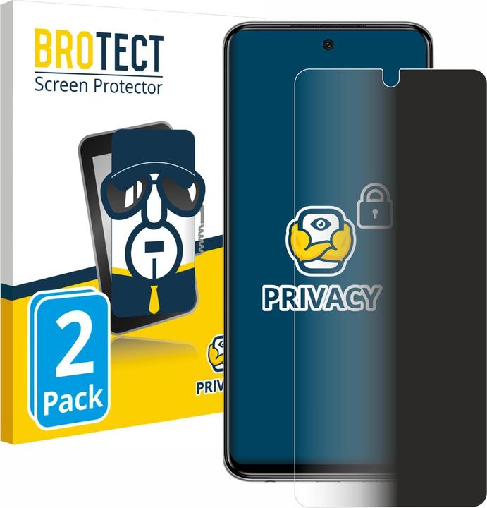 Produktbild BROTECT Sichtschutzfolie Anti-Spy Privacy Folie Blaulicht-Schutz (2 Stück, Xiaomi Redmi Note 9 5G)