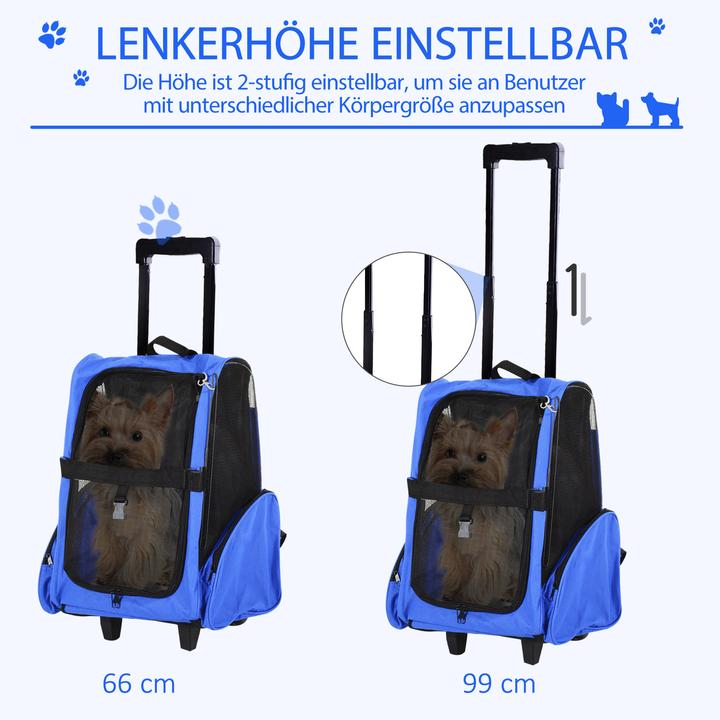 Image du produit PawHut Sac pour chien 2 en 1 utilisable comme trolley ou sac à dos (Chien, Respirant)