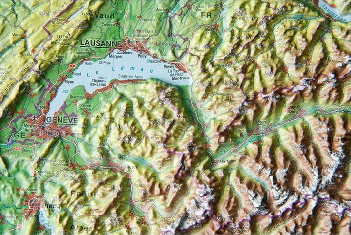 Image du produit Carte 3D en relief de la Suisse
