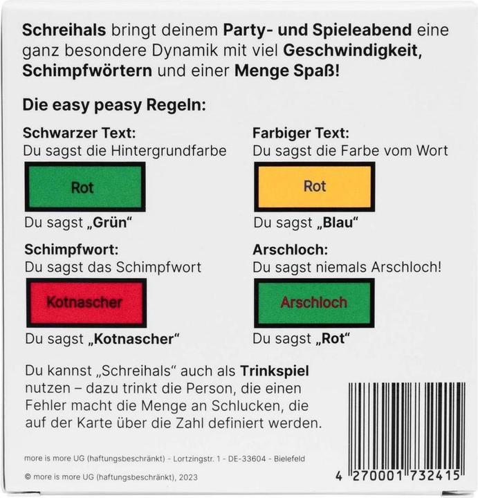 Energie-Label More is more schreihals - Schimpfwörter, Kopfschmerzen und viel Gelächter. (Deutsch)