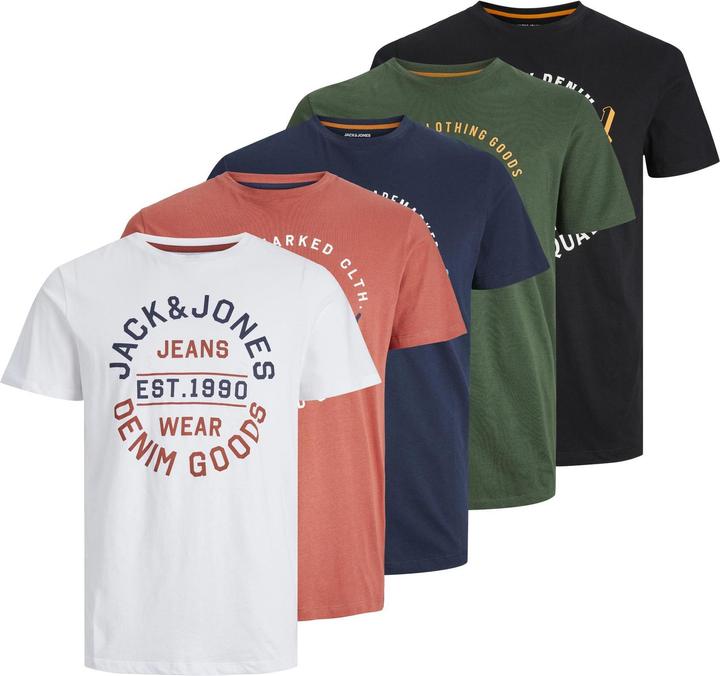 Image du produit Jack & Jones Jjmikk Tee Ss Crew Neck 5pk Mp (M)
