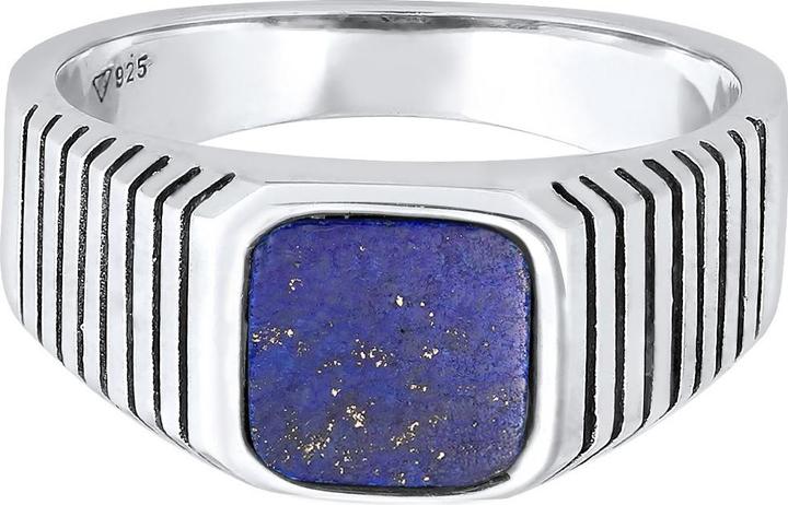 Immagine prodotto Kuzzoi Anello Uomo Signet Ring Sodalite Quadrato Argento 925 (60, 925 Argento)