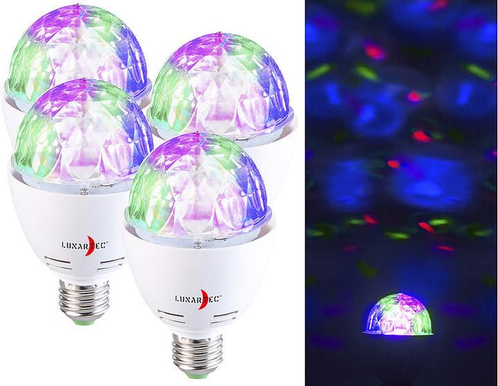 Lunartec Set of 3 rotating disco lights with RGB color effects