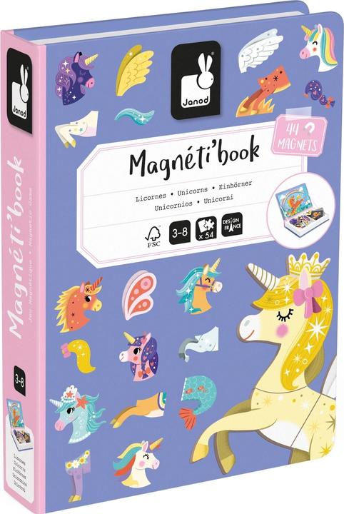 Produktbild Janod Magnetbuch Einhorn (Deutsch, Französisch, Italienisch, Englisch)