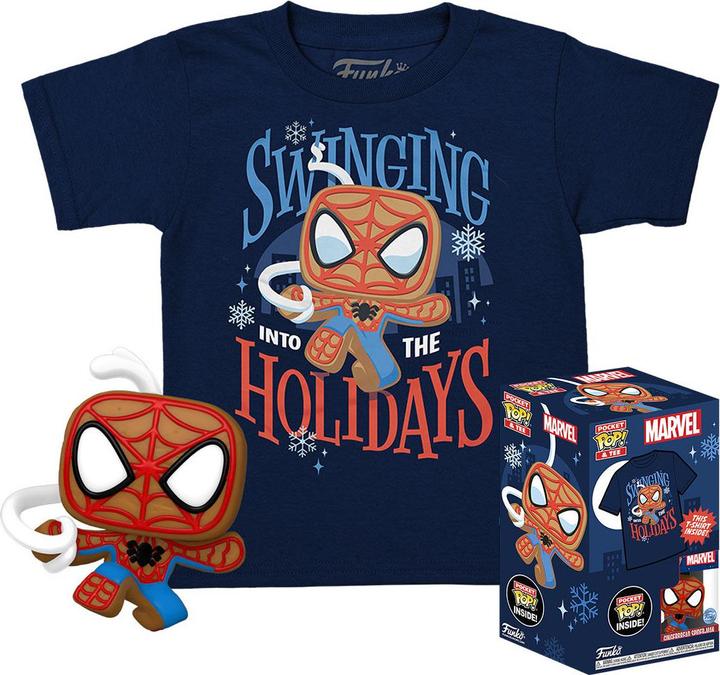 Produktbild Funko Pocket Pop! & Tee: Marvel - Spider-Man - Spidey - Gingerbread - for Children and Kids - Large