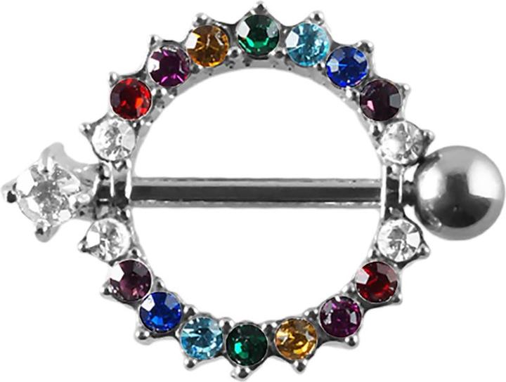 Immagine prodotto Star Piercing Barbell Kristallkranz farbig (senza ottone, Acciaio chirurgico 316L)