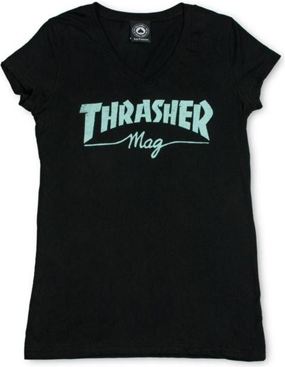 Thrasher Girl Mag Logo V-Neck T-Shirt (L)