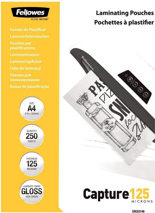Immagine prodotto Fellowes Catturare 125 (A4, 250 Pezzo/i, 125 µm)
