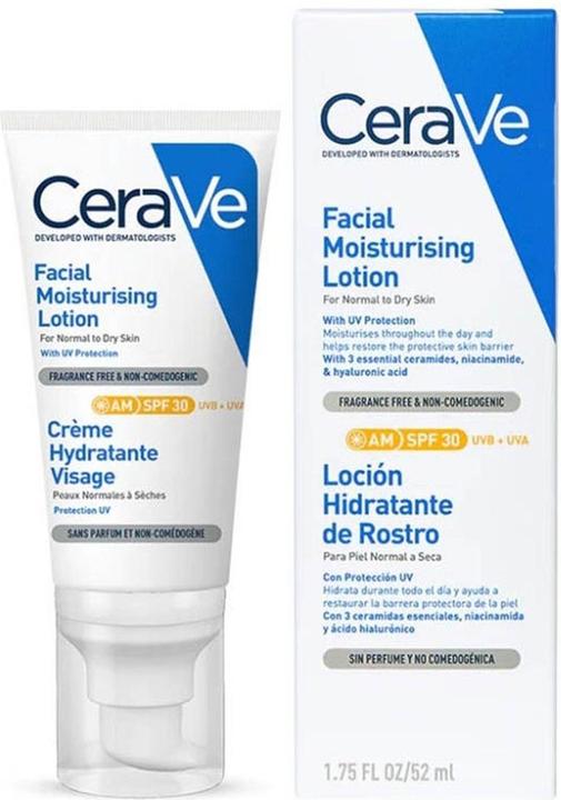 Label énergétique CeraVe Feuchtigkeitsspendende Gesichtscreme SPF30, 52 ml (52 ml, Crème de jour, SPF 30)