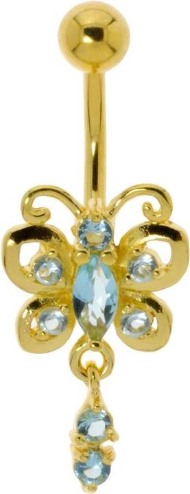 Produktbild Bijouteria Bauchpiercing (Chirurgenstahl 316L, Kristall, Messing, PVD Beschichtung (goldfarbig))