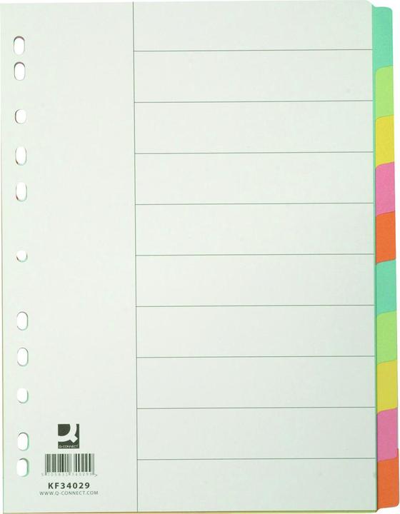 Q-Connect Register Karton 10-teilig A4 bunt