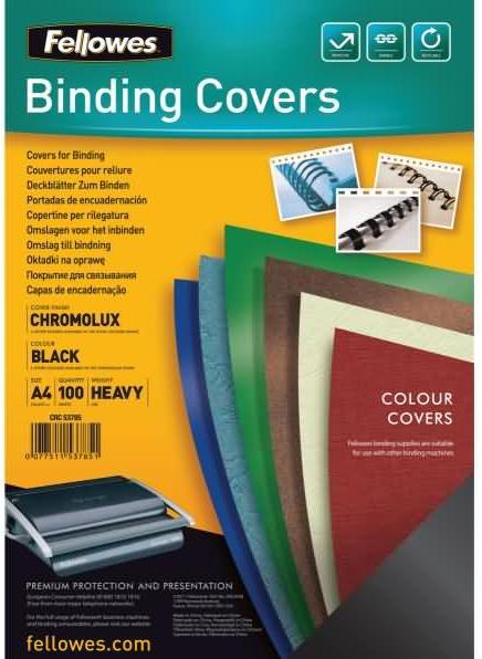 Produktbild Fellowes Chromolux Deckblatt, glänzend, schwarz