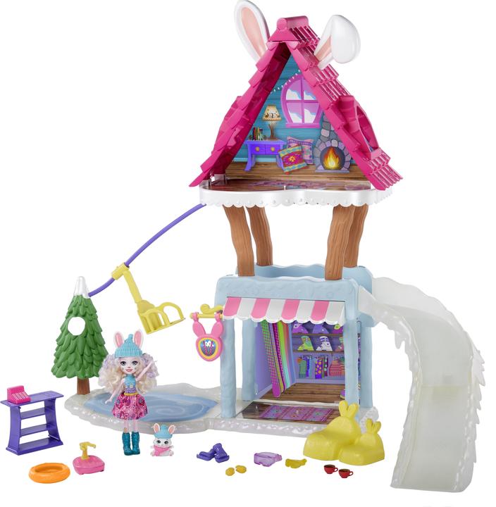 Actual product image Enchantimals Hoppin' Ski Chalet With Bevy Bunny & Jump Dolls