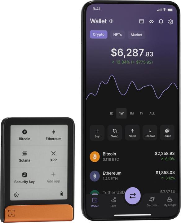 Actual product image Ledger Flex (Others, Ripple, Bitcoin, Litecoin, Cardano, TRON, Bitcoin cash, Ethereum Classic, Dogecoin)