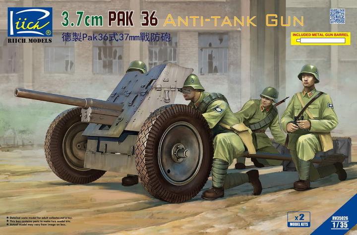Immagine prodotto Riich Models Cannone anticarro tedesco Pak 36 da 3,7 cm (kit modellox2)con canna in metallo