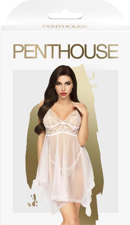 Productafbeelding Penthouse Lingerie Ondeugende pop - Kanten gedetailleerde babydoll met string (S)