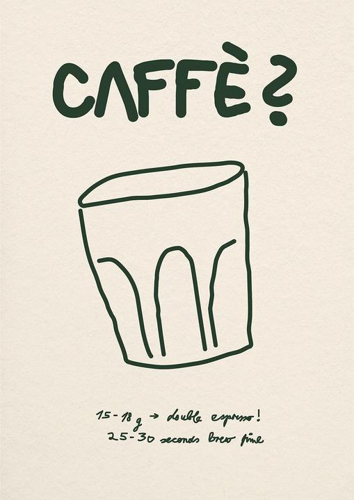 Image du produit Plakativ Caffè? (Off White) Poster A2 (59,4 x 42 cm)