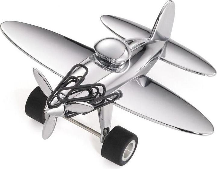 Image du produit Troika STOP-OVER Avion presse-papiers avec aimant à trombones, gris (4 x)