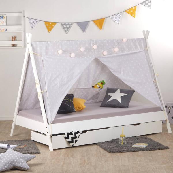 Actual product image Homestyle4u TIPI cot with bed drawers (90 x 200 cm)