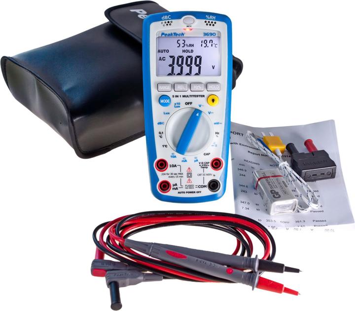 Immagine prodotto Peaktech P 3690 Multimetro digitale (CAT III 600V)
