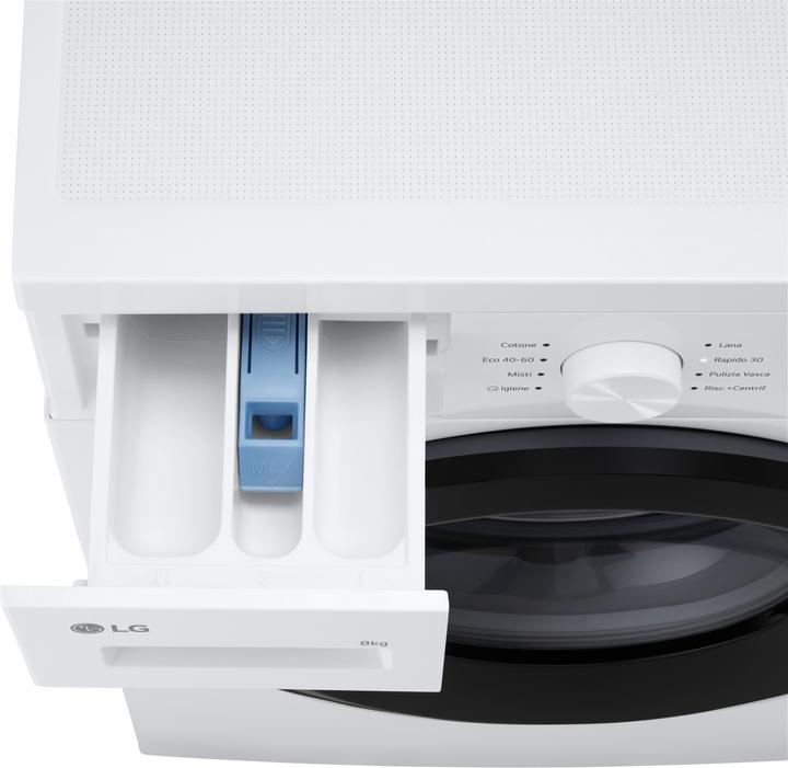 Image du produit LG Waschmaschine Weiss, 1400 Umin, A ITModell (8 kg, Gauche)