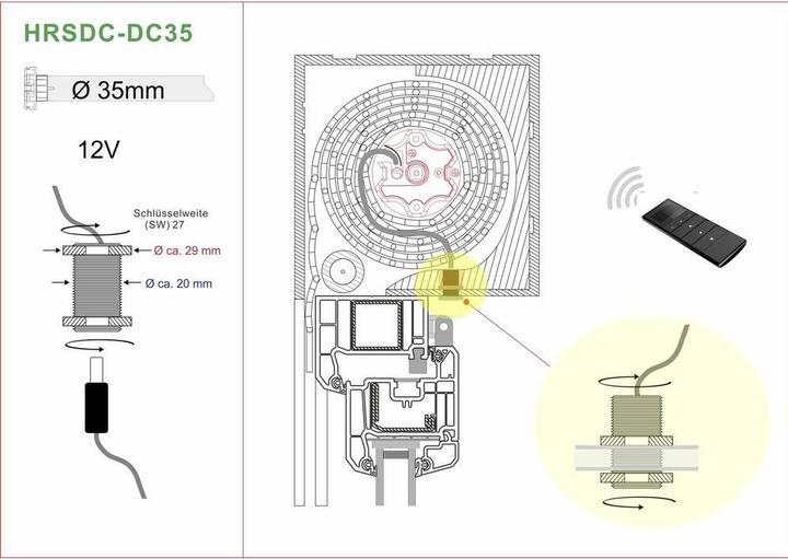 Image du produit Heicko Moteur tubulaire sans fil 13 Nm