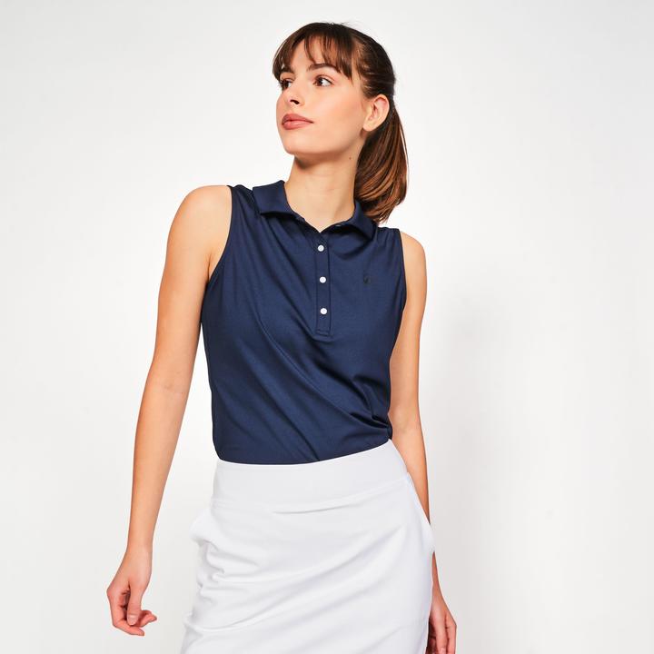Immagine prodotto Inesis Damen Golf Poloshirt ärmellos - WW500 marineblau (L)