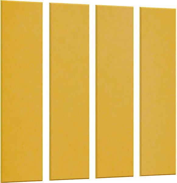 eurokraft basic Acoustic wall panel, HxW 1200 x 300 mm, pack of 4, yellow.