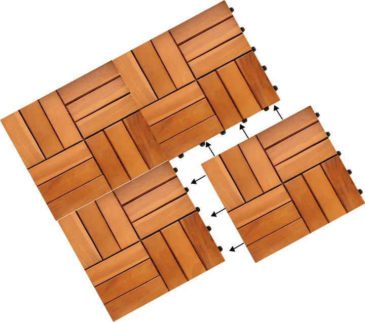 Image du produit Casaria Dalle en bois (1 x, 30 x 30 cm)