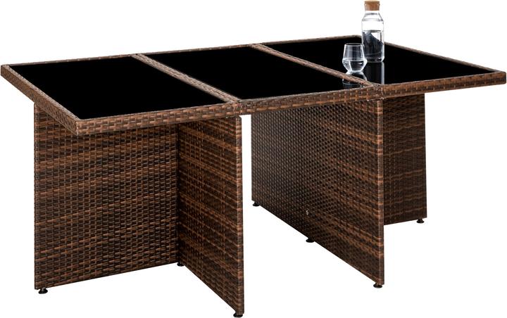 Actual product image tectake Rattan garden furniture set New York with protective cover, variant 2 (178 cm)