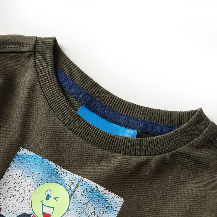 Produktbild VidaXL Kinder-Langarmshirt Khaki 104,Material: 100 (104)