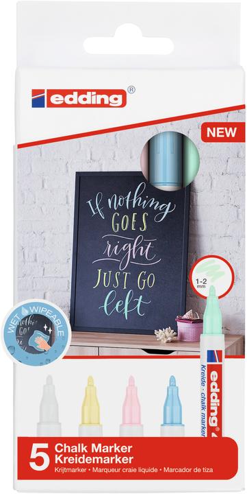 Produktbild Edding Kreidemarker (Pastell, 2 mm, 5 x)