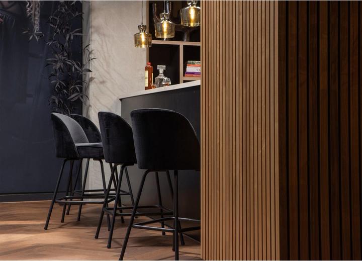 Productafbeelding BePureHome Barkruk Vogue H65 Fluweel zwart