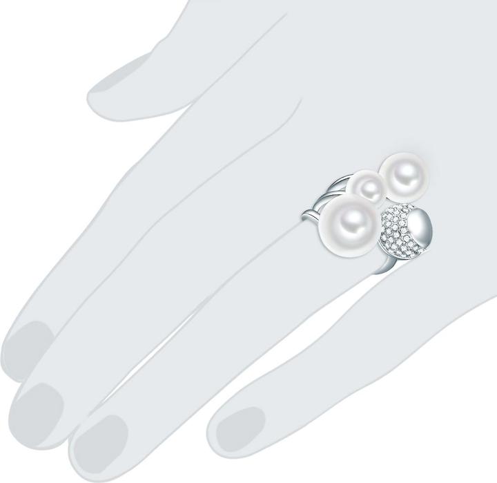 Produktbild Lulu & Jane Damen Messing Glas Muschelkernperle silber - 29297 (54)