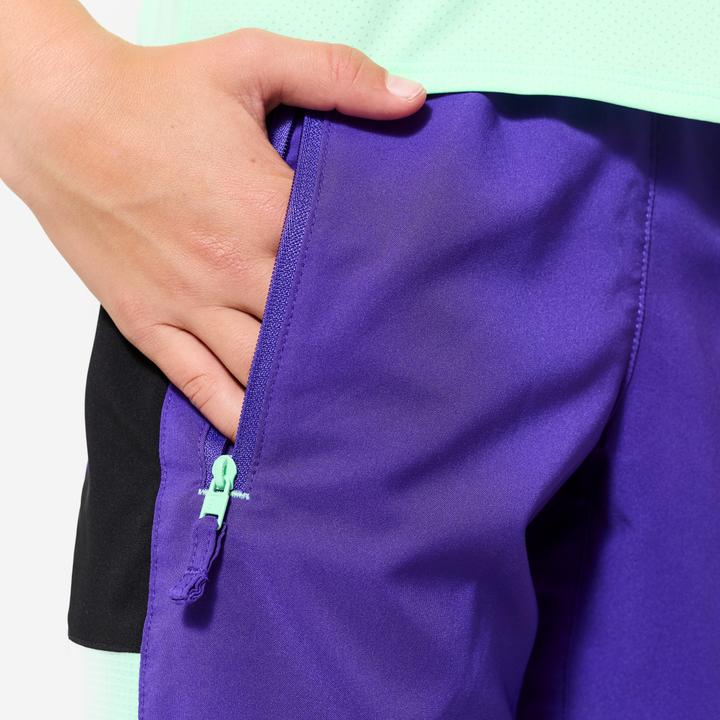 Actual product image Decathlon Shorts Sporthose Kinder atmungsaktiv - lila/neongrün (12, 13, 14)