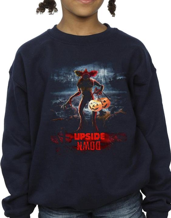 Actual product image Netflix Girls Stranger Things Pumpkin Upside Down Sweatshirt (152, 158)