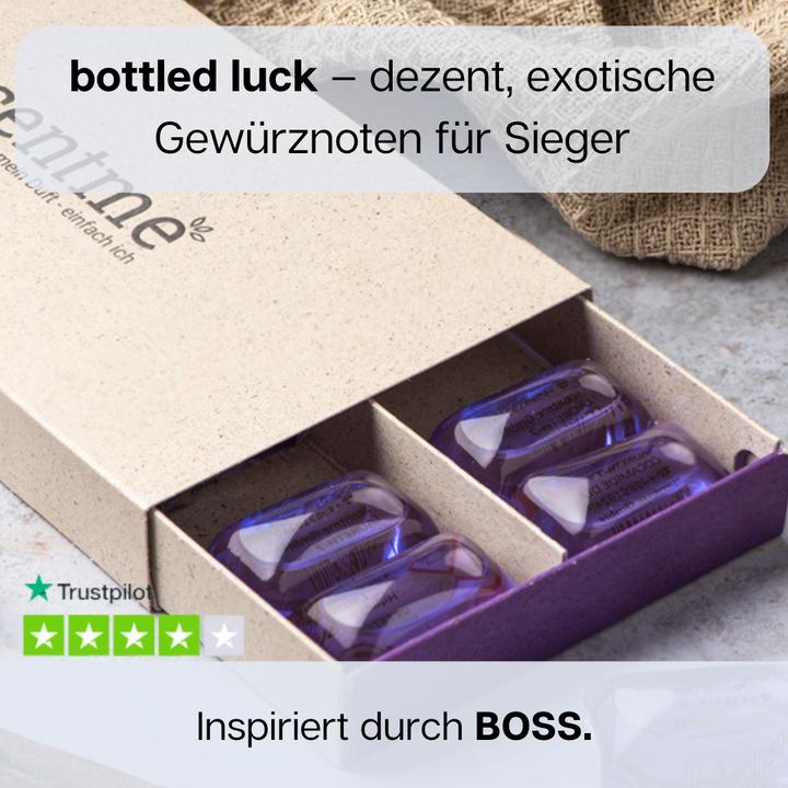Produktbild scentme bottled luck - all-in-one Universalwaschmittel mit Wäscheparfüm (14 Waschgänge, Caps, Pods)