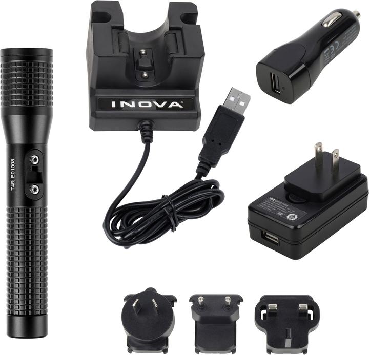 Actual product image Nite Ize Inova T4R Oplaadbare tactische Led zaklamp Zwart + Internationale Stekkers (1300 lm)