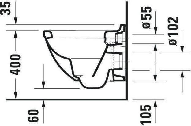 Produktbild Duravit Wand-WC STARCK 3 COMPACT tief, 360x485mm HygieneGlaze weiss