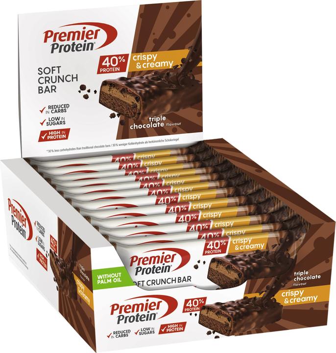 Image du produit Premier Protein Soft Crunch Bar 40% de protéines (Triple Chocolat, 12 pcs, 480 g)