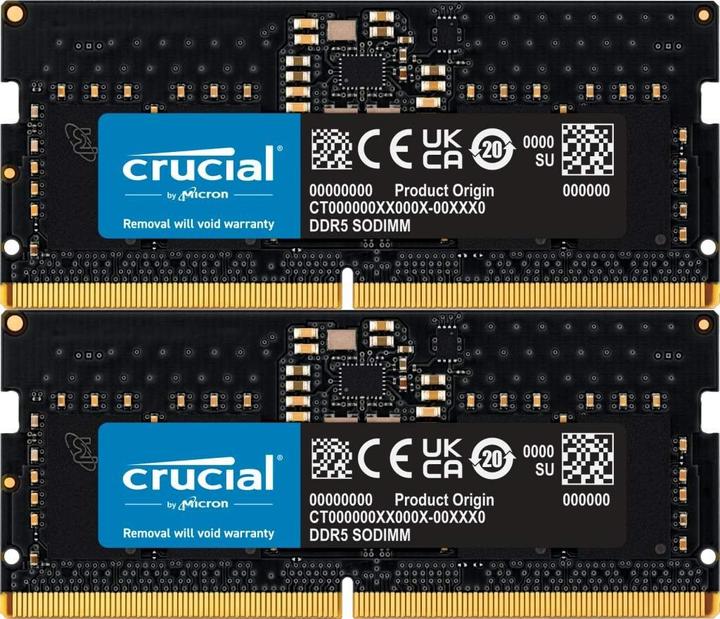 Produktbild Crucial CT2K32G48C40S5 (2 x 32GB, 4800 MHz, DDR5-RAM, SO-DIMM)