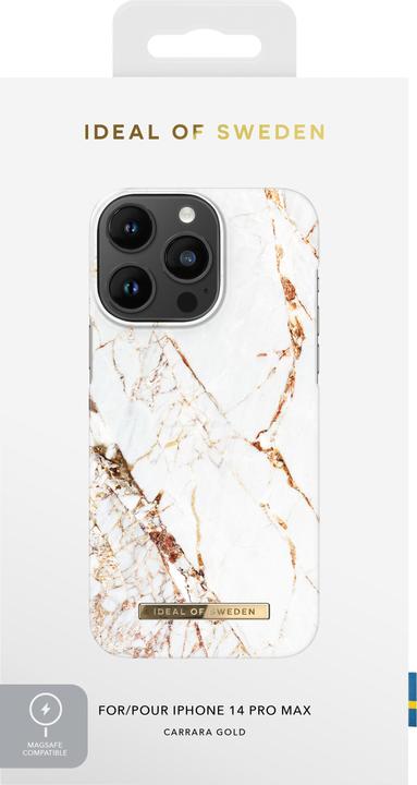 Actual product image iDeal Of Sweden Designer cover with MAGSAFE Carrara Gold (Apple iPhone 14 Pro Max)