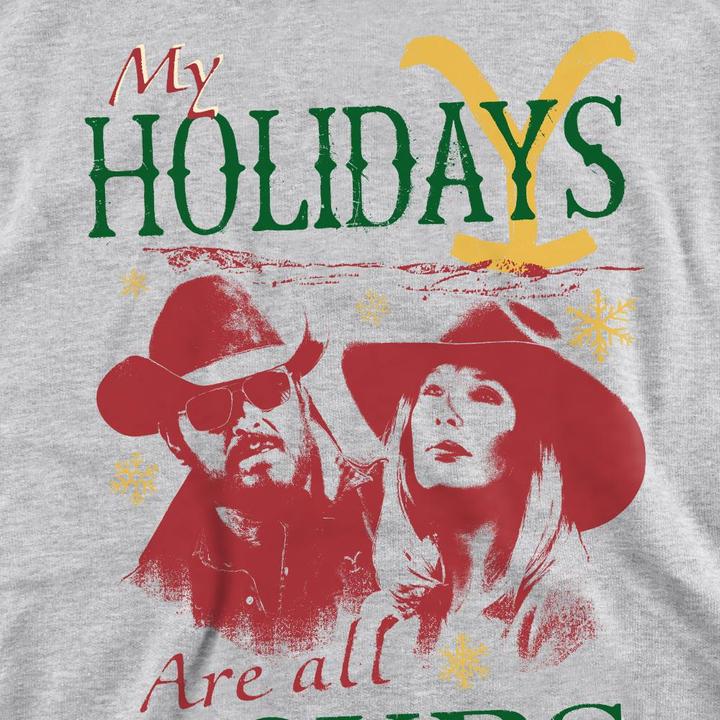 Actual product image Yellowstone Unisex Adult My Holidays Are All Yours Christmas Sweatshirt (XXL)