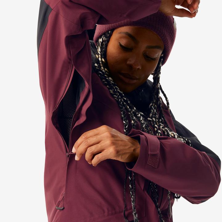 Image du produit Wedze Veste de ski femme polyvalente et chaude - FR100 bordeaux/noir (XL)