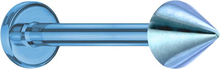Star Piercing Micro Labret hellblau mit Cone (ohne Messing, Titan G23)
