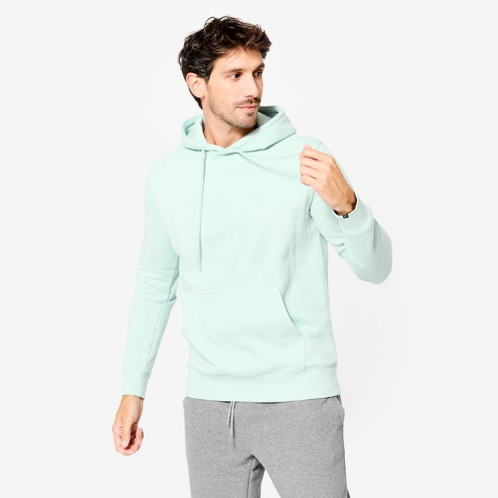 Immagine prodotto Domyos Hoodie Herren warm Baumwollgewebe - blaugrün (L)