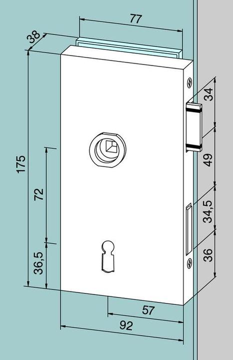 Actual product image Dormakaba Junior Office Classic Glass Door Lock
