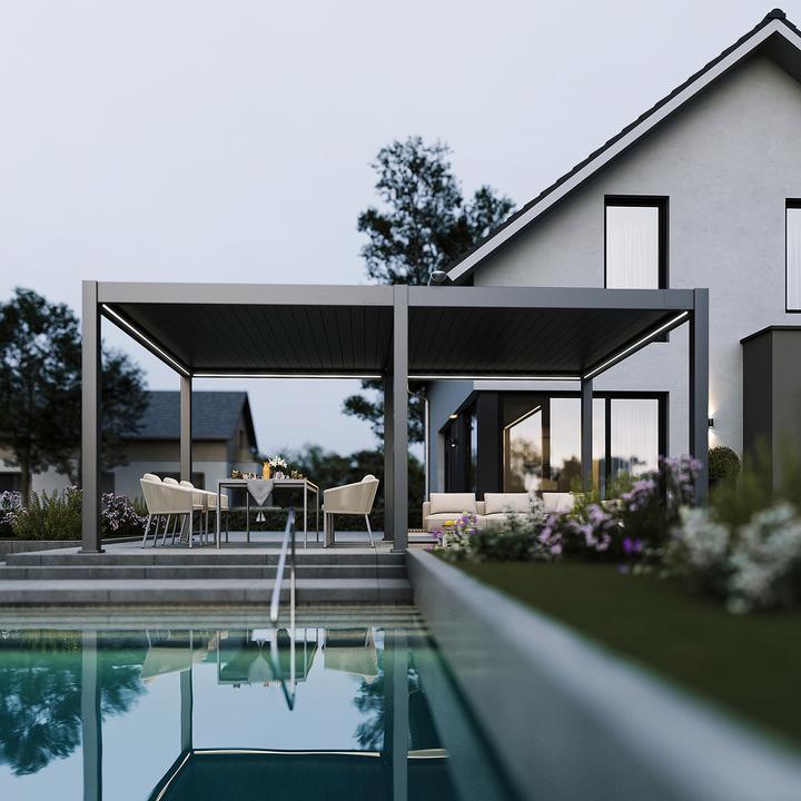 Immagine prodotto Weide Pergola elettrica 4x6m antracite con LED (600 cm, 400 cm)