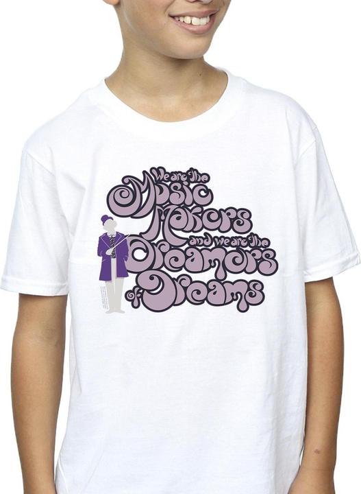 Actual product image Willy Wonka & the Chocolate Factory Boys Dreamers Text T-Shirt (104)
