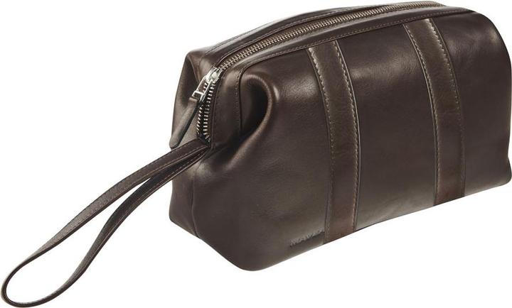 Actual product image Maverick Brown trousse de toilette ovale cuir, brun